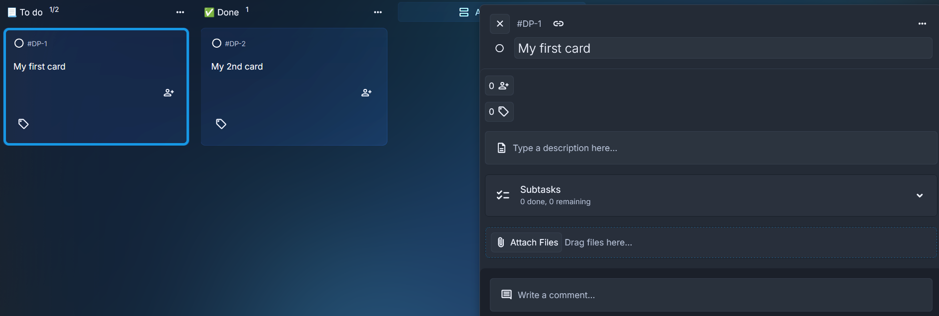 Card flyout